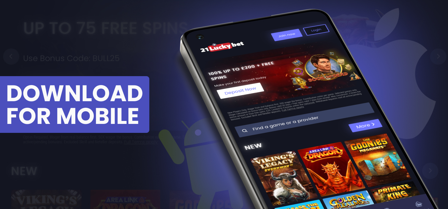 21LuckyBet Casino App Screenshot